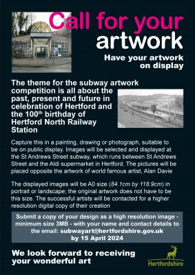 Image for Subway Art Competition - Hertford North's 100 Birthday