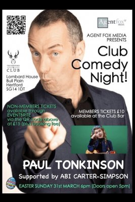 Image for Hertford Club Comedy Night - Paul Tonkinson supported by Abi Carter - Simpson