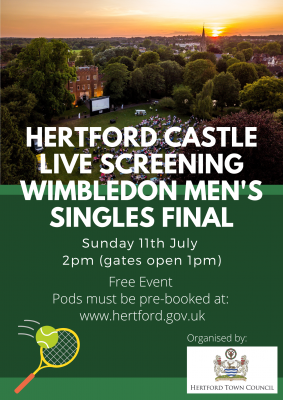 Image for Hertford Castle Live Screening of Wimbledon Men's Singles Final 11th July 2021
