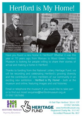 Image for Hertford Museum Exhibition - Hertford is My Home!