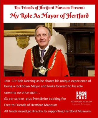 Image for My Role as Mayor of Hertford - An online talk by Cllr Bob Deering