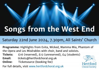 Image for Hertford Choral Society -Songs from the West End