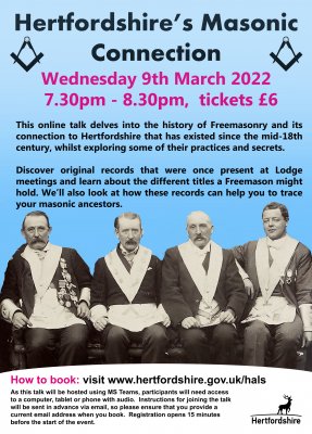 Image for Hertfordshire's Masonic Connection - Online Event