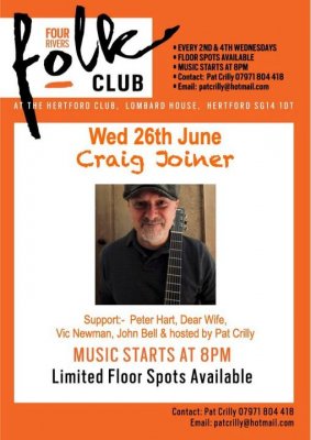 Image for Four Rivers Folk Club  - Craig Joiner